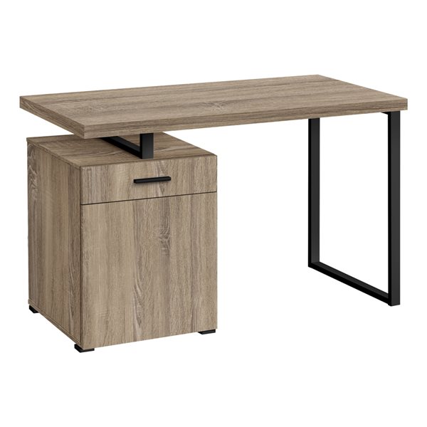 Monarch Specialties Dark Taupe Faux Wood 47.25-in Modern/Contemporary Computer Desk