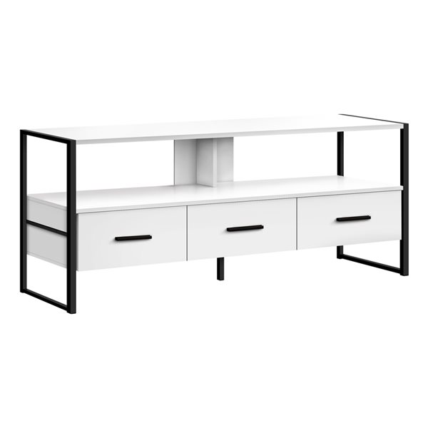 Monarch Specialties 48-in White TV Stand