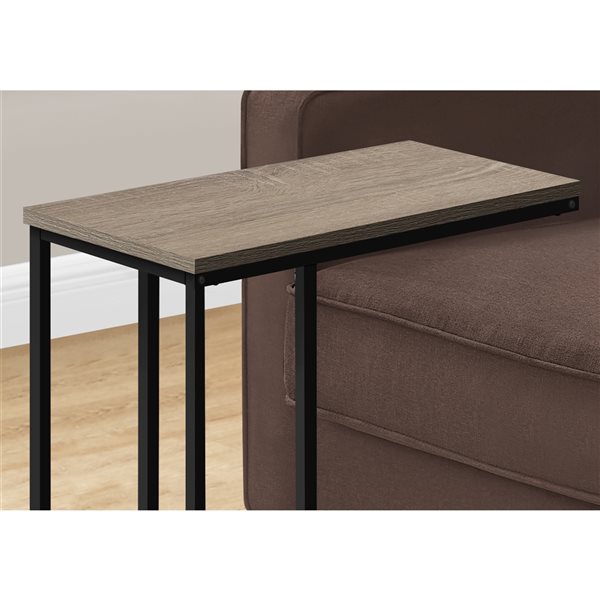 Table pour canapé rectangulaire Monarch Specialties en composite, effet de bois taupe foncé