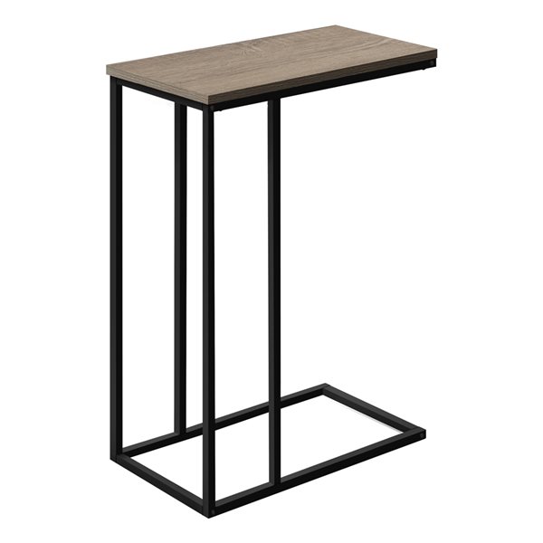 Monarch Specialties Dark Taupe Faux Wood Composite Rectangular End Table