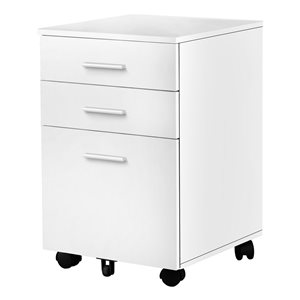 Monarch Specialties White 3-Drawer File Cabinet