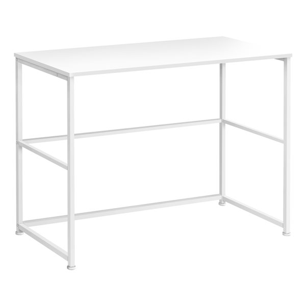 Bureau d’ordinateur moderne/contemporain par Monarch Specialties de 40 po, blanc