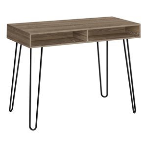 Monarch Specialties 40-in Dark Taupe Faux Wood Modern/Contemporary Computer Desk