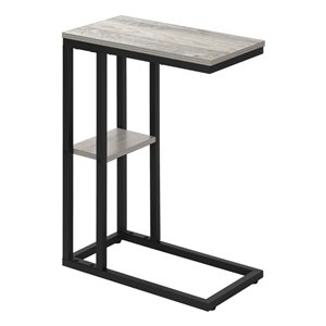 Monarch Specialties Rectangular Grey Faux Wood Composite End Table