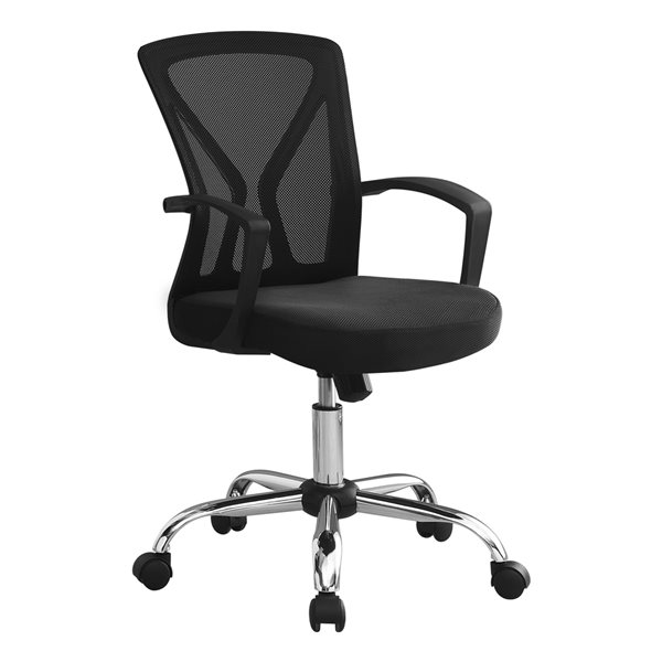 Monarch Specialties Black Contemporary Adjustable Height Ergonomic Swivel Desk Chair