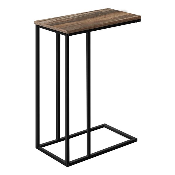 Monarch Specialties Brown Faux Wood Composite Rectangular End Table