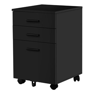 Monarch Specialties Black 3-Drawer File Cabinet