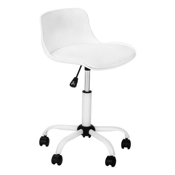 Monarch Specialties White Contemporary Ergonomic Adjustable Height Swivel Desk Chair