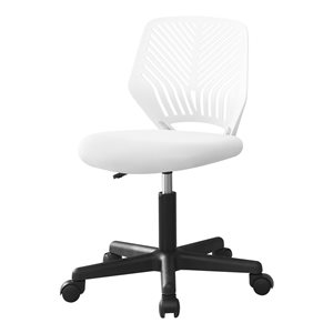 Monarch Specialties Contemporary White Ergonomic Adjustable Height Swivel Desk Chair