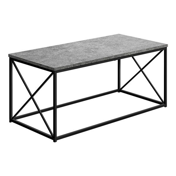 Monarch Specialties Grey Faux Stone Composite Coffee Table