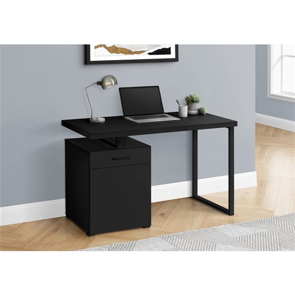 Bureau d’ordinateur noir par Monarch Specialties moderne/contemporain de 47,25 po