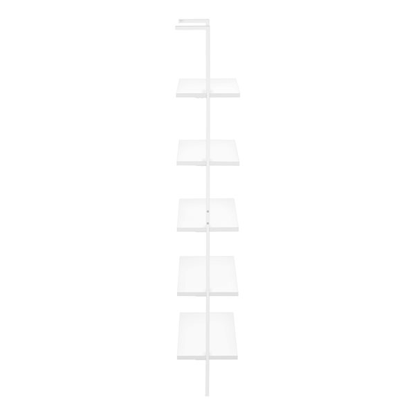 Monarch Specialties White Metal 5-Shelf Ladder Bookcase