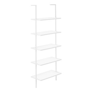 Monarch Specialties White Metal 5-Shelf Ladder Bookcase