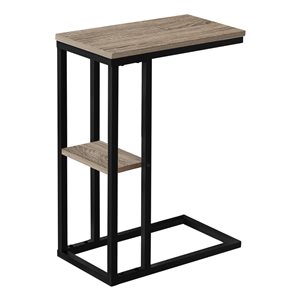 Monarch Specialties Rectangular Dark Taupe Faux Wood Composite End Table