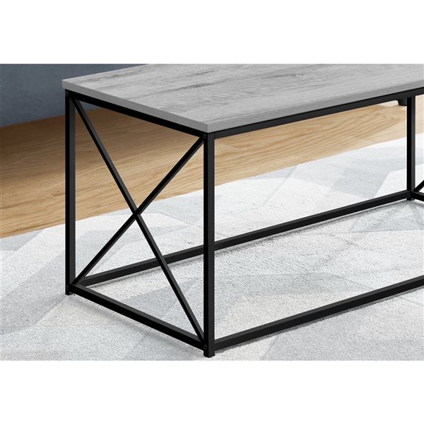 Monarch Specialties Grey Faux Wood Composite Coffee Table