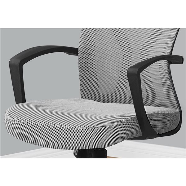 Monarch Specialties Contemporary Grey Ergonomic Adjustable Height Swivel Desk Chair