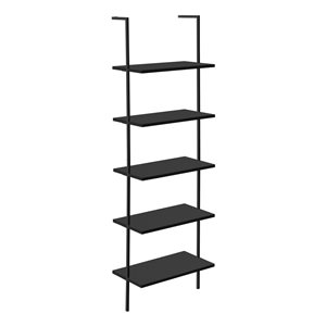 Monarch Specialties Black Metal 5-Shelf Ladder Bookcase