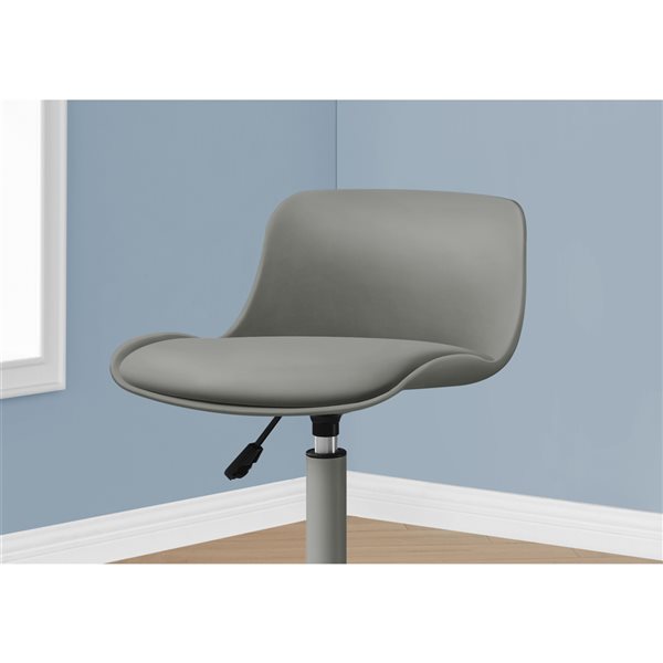 Monarch Specialties Grey Contemporary Ergonomic Adjustable Height Swivel Desk Chair