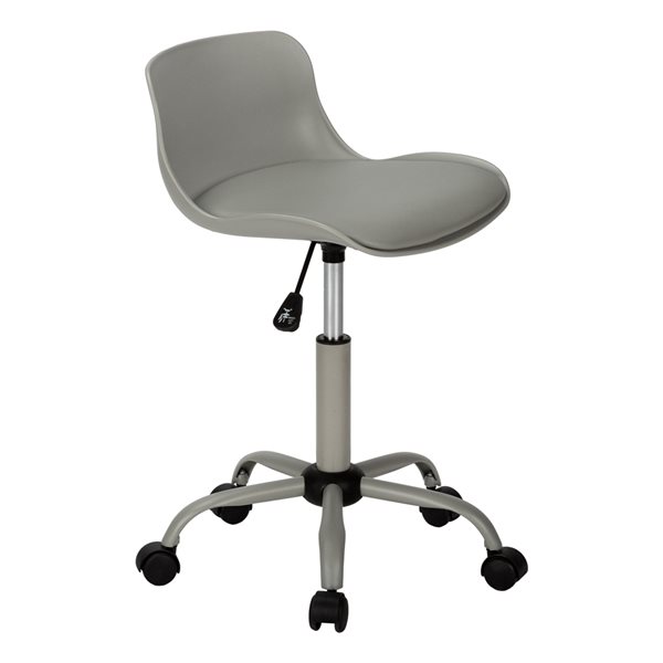 Monarch Specialties Grey Contemporary Ergonomic Adjustable Height Swivel Desk Chair