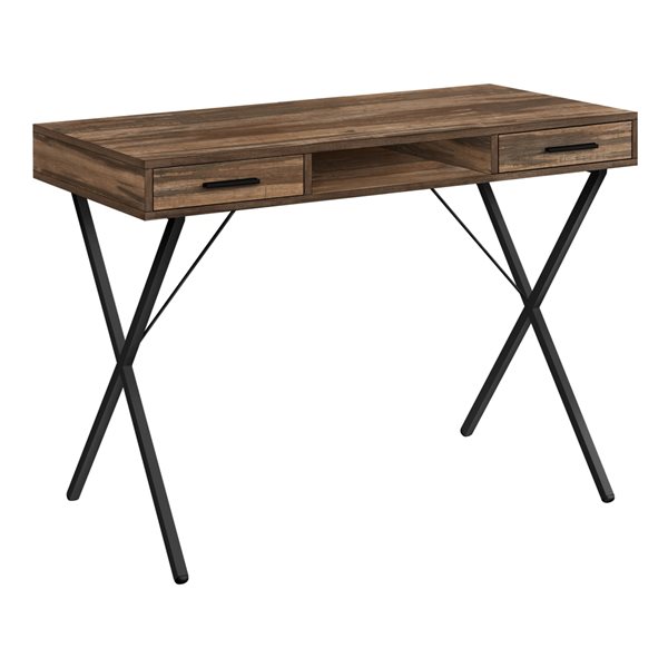 Monarch Specialties 42-in Brown Faux Wood Modern/Contemporary Computer Desk