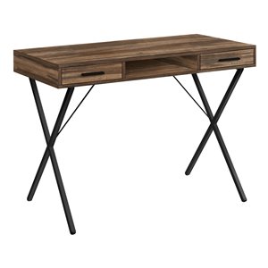 Monarch Specialties 42-in Brown Faux Wood Modern/Contemporary Computer Desk