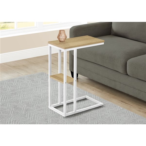 Monarch Specialties Natural Faux Wood Composite Rectangular End Table