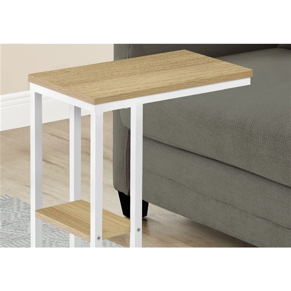 Monarch Specialties Natural Faux Wood Composite Rectangular End Table