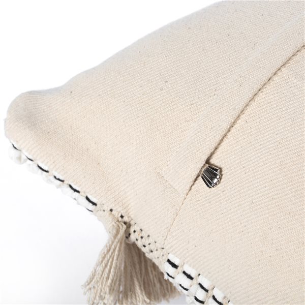 Coussin En Coton Tissé Beige | 3 Suisses