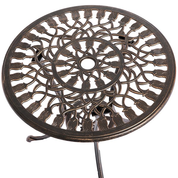 Gardenised Bronze Outdoor Conversation Set - 3-Piece