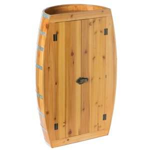 Vintiquewise 8-Bottle Brown Wooden Barrel-Shaped Wine Cabinet