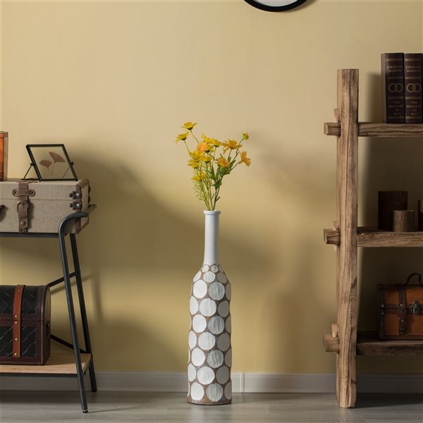 Uniquewise 26-in x 6.25-in Polyresin Vase