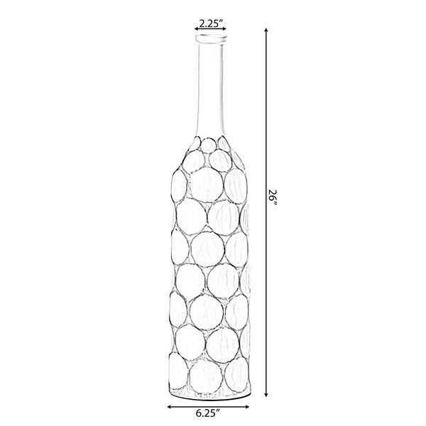 Uniquewise 26-in x 6.25-in Polyresin Vase