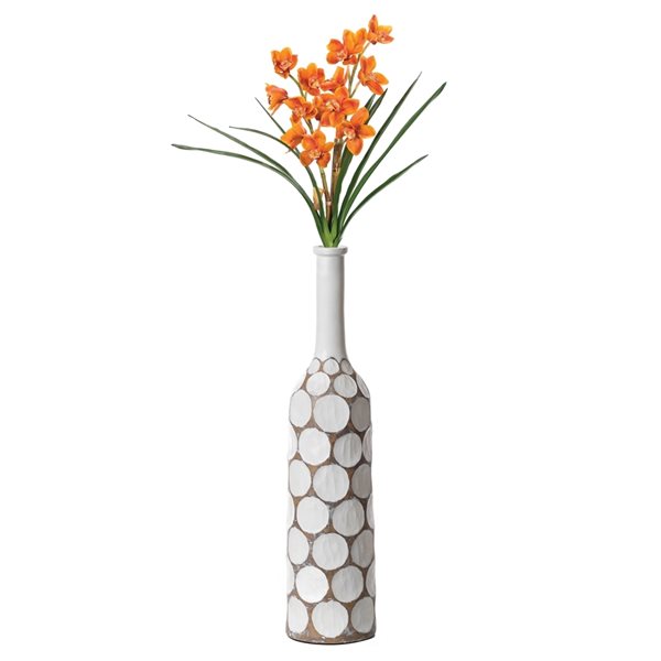 Uniquewise 26-in x 6.25-in Polyresin Vase