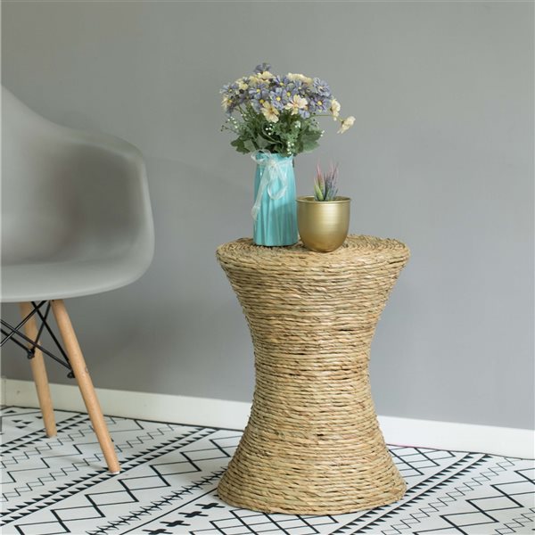 Vintiquewise Brown Wooden Round End Table