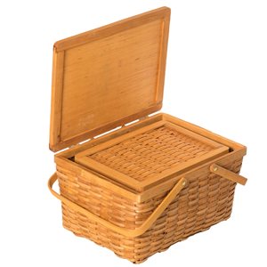 Vintiquewise 15.5-in x 8.5-in Brown Composite Wood Basket - Set of 2