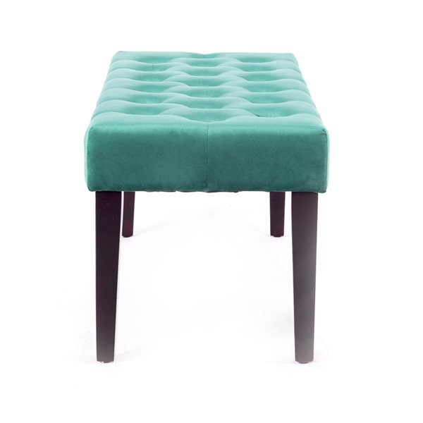 Fabulaxe Modern Green Velvet Rectangle Bench
