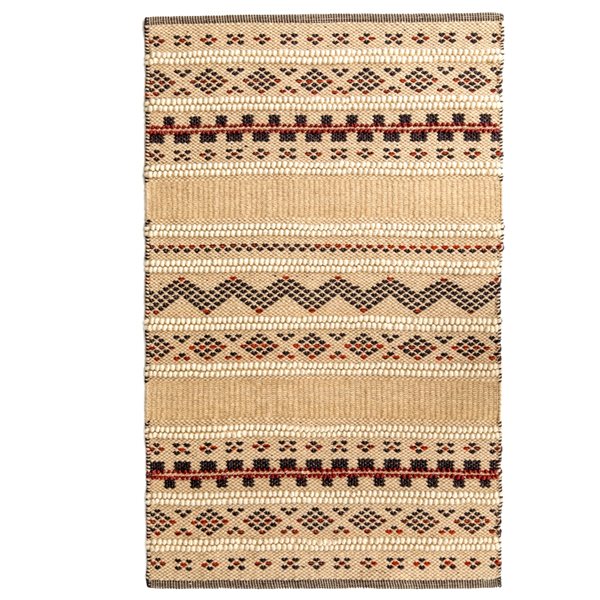 Tapis d'intérieur bohème de couleur beige de 2 pi x 3 pi par Deerlux, rectangulaire