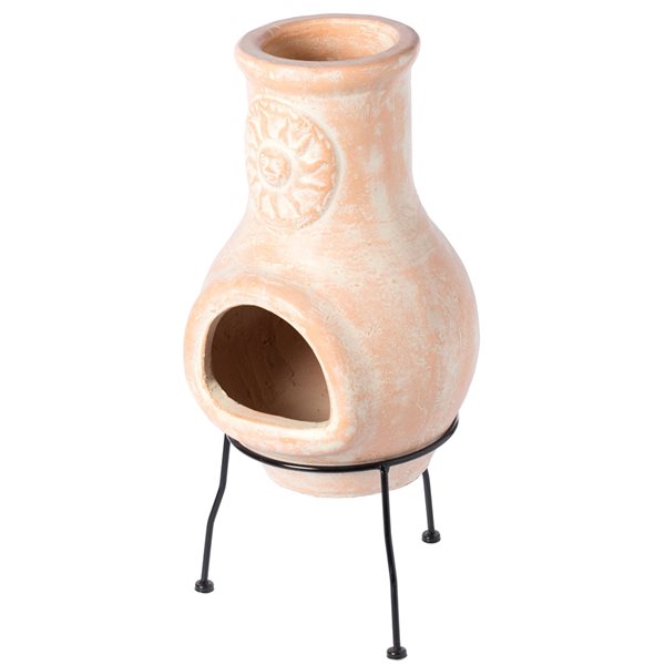 Vintiquewise 12-in Beige Clay Wood-Burning Fire Pit