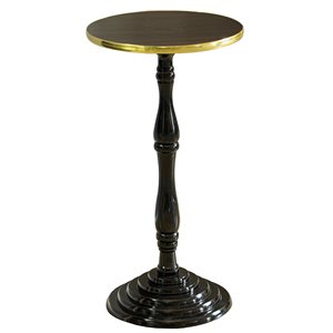 Fabulaxe Brown and BlackWooden Round End Table