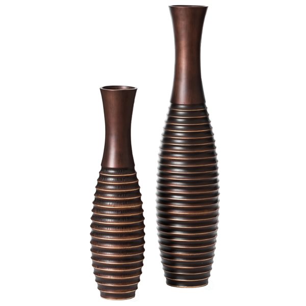 Uniquewise 41-in x 10-in Polyresin Vases - Set of 2