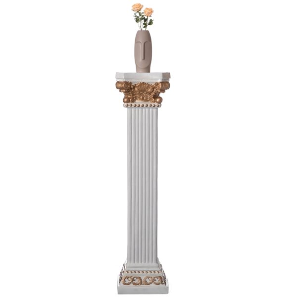 Uniquewise 49-in x 12-in Fibreglass Roman Style Pedestal