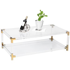 Fabulaxe Acrylic and Tempered Glass Coffee Table