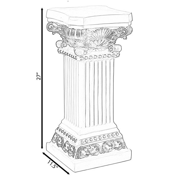 Uniquewise 27-in x 11.5-in Fibreglass Roman Style Pedestal