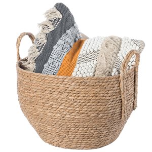 Vintiquewise 14.5-in x 11-in Brown Woven Paper Cord Basket