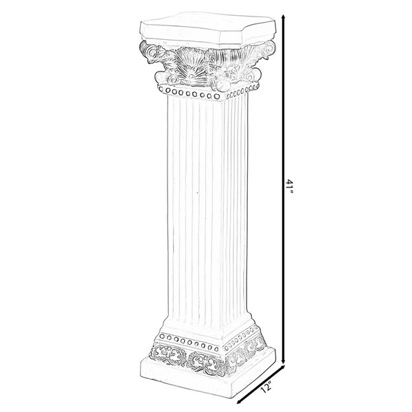 Uniquewise 41-in x 12-in Fibreglass Roman Style Pedestal