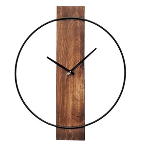 Quickway Imports Analog Rectangular Wall Clock with Round Frame