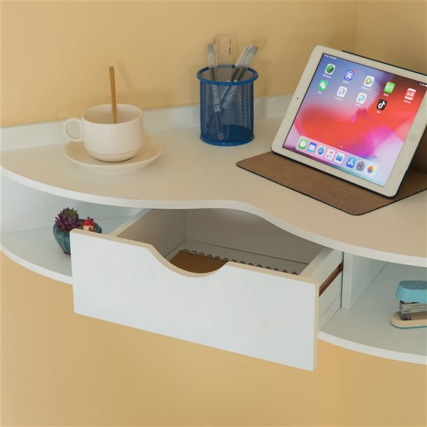 Basicwise 33-in White Modern/Contemporary Corner Desk