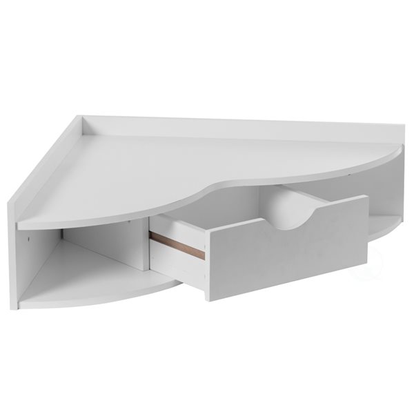 Basicwise 33-in White Modern/Contemporary Corner Desk