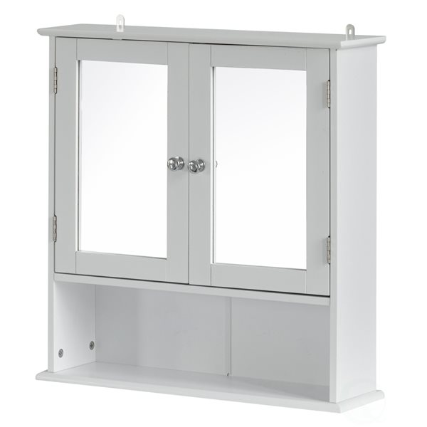 Basicwise 22-in W x 23-in H x 6-in D White Bathroom Wall Cabinet ...