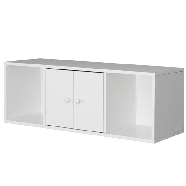 Basicwise 35.5-in x 12.75-in White Wood Wall Hutch